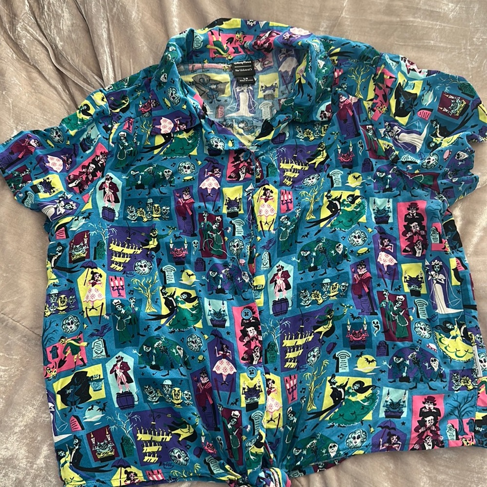 Her universe Haunted Mansion Hawaiian shirt.